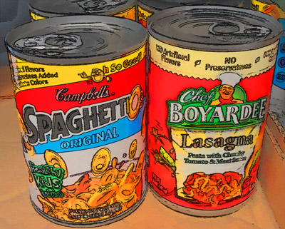 canned spagetti-o's