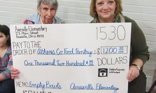Amesville Elementary donates to the Food Pantry Amesville Elementary donates to the Food Pantry